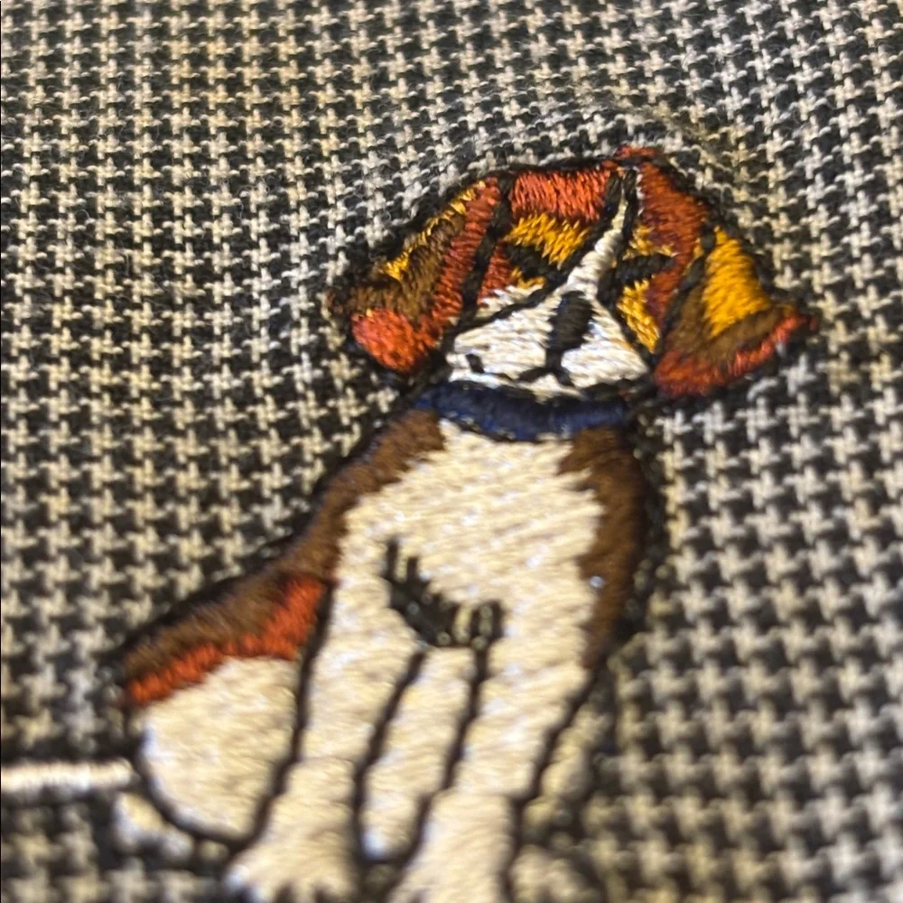 Teddi Checkered Embroidered Dogs Shirt medium - Picture 3 of 8